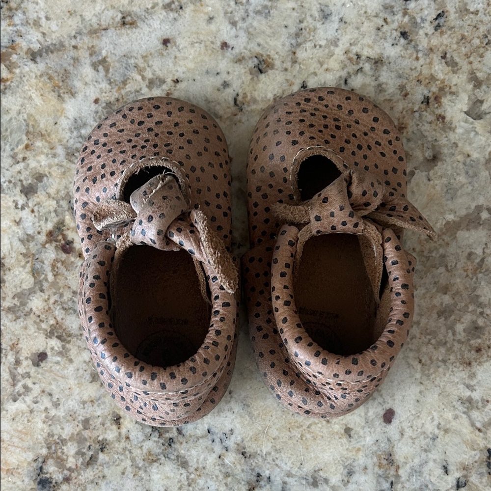 Freshly Picked - Brown Polka Dot Kids Shoes (size 5)